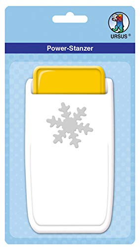 Ursus 19760027 - Power Stanzer groß, Schneeflocke, Motivbreite ca. 3,8 cm, aus Kunststoff mit Metallstanze, für verschiedene Papierstärken und andere Materialien