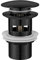 Ibergrif Tapón Pop Up Lavabo con Rebose, Válvula Desagüe Click Clack para Lavabo con Rebosadero, Tapón de Drenaje Latón Negro Mate, Instalación Sin Herramientas, Compatible Ø41-50 mm, M20502B
