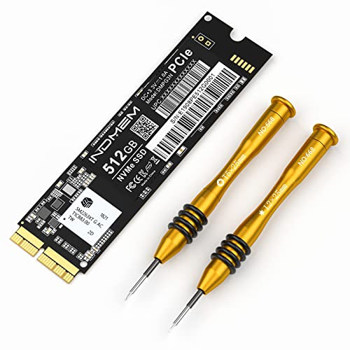 INDMEM NVMe PCIe SSD 512GB with Screwdriver Hard Drive Replacement for MacBook Pro Retina Late 2013 - Mid 2015, MacBook Air Mid 2013-2017, iMac Late 2013-2017, Mac Pro Late 2013, Mac Mini Late 2014