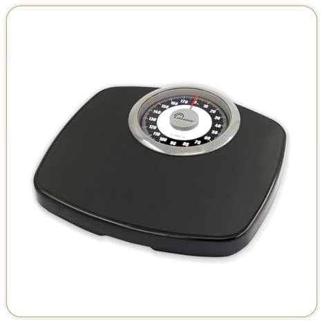 LITTLE BALANCE Confort 180, Bilancia Meccanica per Persona, 180 kg, Gomma, Nero & Cromo