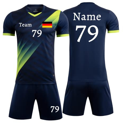 HDSD Personalisierte Fußball Trikot Kinder Mit Namen Nummer Trikot Set | Fußball Trikot Set Für Kinder Mit Namen Nummer Ideal Für Training Teams Spiele Und Fußball Fans