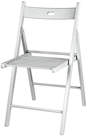 DEMA Holzklappstuhl Klappstuhl Holzstuhl Stuhl Buche mit Tragegriff weiß lackiert