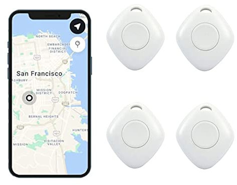 TOTMOX Smart Bluetooth Tracker & Schlüsselfinder, Schlüsselfinder-Gerät mit App, GPS-Tracking für Kinder, Schlüssel, Gepäck, APP-Steuerung, kompatibel mit iOS und Android, 4er-Pack, Schwarz