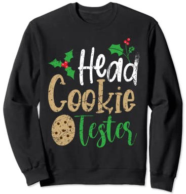 Testeur de biscuits en tête vintage Noël drôle Sweatshirt