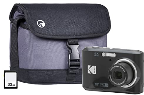 Kodak PIXPRO FZ45 Camera inc Shoulder Bag with Compartment & 32GB SD - Black