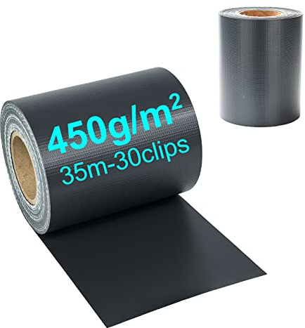 Joparri Strisce di protezione per la privacy in PVC, con 30 clip di fissaggio, 35 m x 19 cm, protezione dal vento, antracite