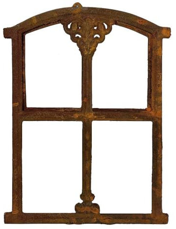 zeitzone Stallfenster zum Öffnen Gusseisen Rostig klappbar Nostalgie Antik-Stil 46x30cm