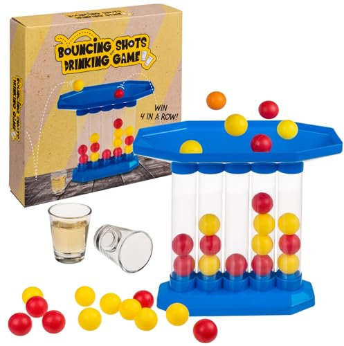 MIK funshopping Saufspiel für Erwachsene - Lustiges Trinkspiel Partyspiel für Silvester, Geburtstagsparty - Spaßgarant für unvergessliche Erlebnisse (Bouncing Shots)
