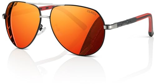 Olwen XXL Aviator Sunglasses For Large Heads (Polarized), Extra Large, Big and Tall, XL + Free Hard Case