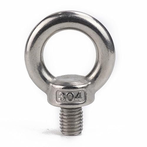 EFARMA Ankerhaken-Befestigung, 1/2/5 Stück Hebeösenmuttern/Schraubring M3 M4 M5 M6 M8 M10 M12 Ringschrauben Ring Hakenmutter Schrauben 304 Edelstahl (Color : Eye Screws, Size : M10 (1pc))