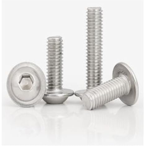 3-50 STÜCKE ISO7380.2 M2 M2.5 M3 M4 M5 M6 M8 M10 304 Edelstahl Innensechskant Halbrundschrauben mit Unterlegscheibe Kragenschraube A2 (Color : 4mm, Size : M3(20PCS))