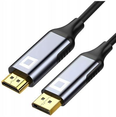 Co2 DisplayPort DP auf HDMI 2.0 Kabel 4K/60Hz, 2K/240Hz, Full HD, Dynamic HDR DSC 3D HDCP 2.2 FEC, Plug & Play, 18 Gbps, Einwegadapter, Aluminium Space Gray (1m)