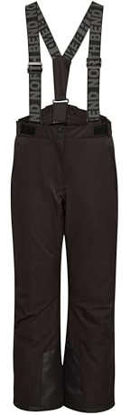 NORTH BEND NBGiana Damen Skihose Outdoorhose Winterhose Schneehose verdeckten Zip-Fly unter Druckknopfleisten atmungsaktiv Schneemanschette wasserdicht Winddicht, Größe:46, Farbe:Black (1001)
