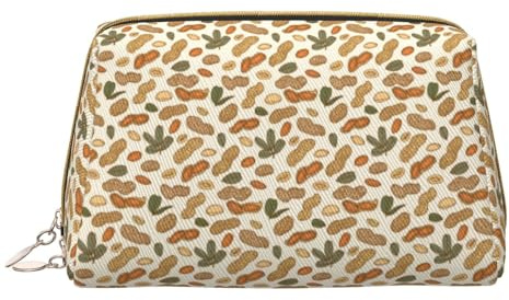 Make-up-Tasche aus Leder, Set mit Erdnuss-Kosmetiktaschen, Reise-Kulturbeutel für Damen, Make-up-Tasche, große Kapazität, Make-up-Tasche, Organizer, niedliche Make-up-Tasche