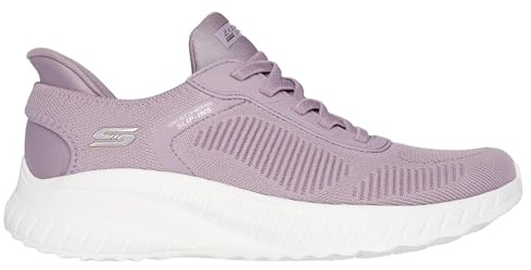Skechers Mujer Bobs Squad Chaos Current Muse Slip-In Entrenador, Lavender Textile, 37.5 EU Large