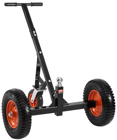 VEVOR Höjdjusterbar kolstål släpvagn 46–56 cm, tillbehörsboll och däck, transportör för husvagn, kapacitet 544 kg