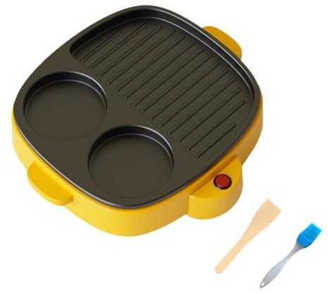 Breeshy Macchina per la Colazione con Cottura Elettrica, Vaporiera per, Padella per Bistecche - Spina EU