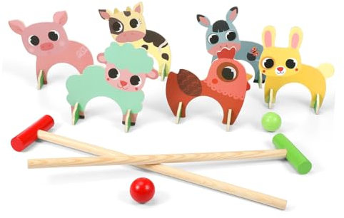 BESPORTBLE 1 jeu de croquet en forme d'animal pour l'intérieur et l'extérieur Jeu familial amusant pour les années Design animal de dessin animé