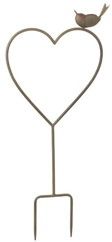 Heaven Sends Heart Shaped Garden Stake With Robin