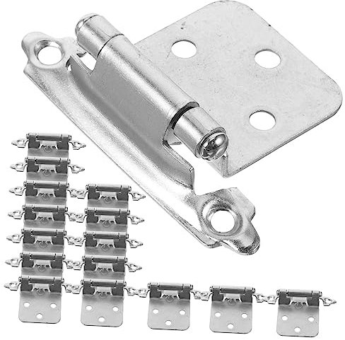 FOYTOKI 16piezas Bisagras Para Gabinetes De Cocina De Níquel Cepillado Bisagras Para Puertas De Gabinetes Suaves y Fiables Amortiguador Para Puertas De Armario