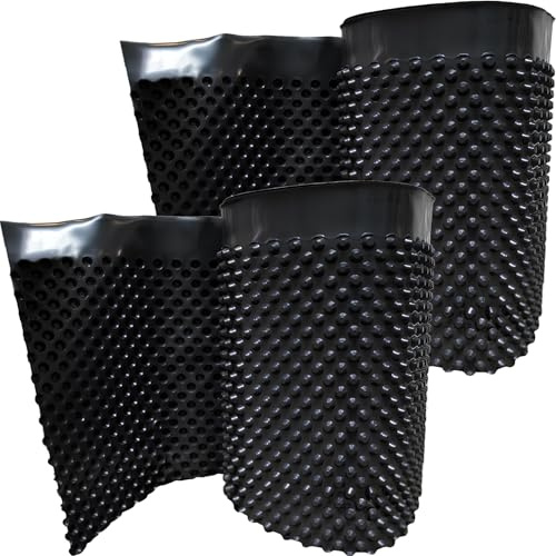doitBau Noppenbahn HDPE für Hochbeete und Grundmauerschutz, Druckfestigkeit 190 kN/m², Wurzelfest, 50 cm x 2,5 m, 2 Rollen, Schwarz