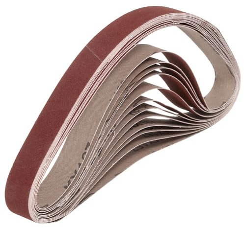 QUARKZMAN 25mm x 762mm Nastri Abrasivi, 12Pz 180 Grana Carta Vetrata per Levigatrice Ossido di Allumina Per Lavorazione Legno, Lucidatura Metalli, Affilatura Coltelli