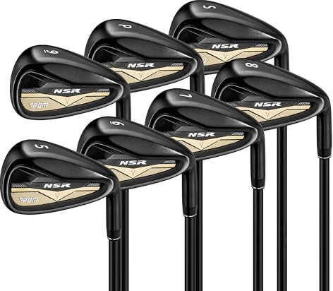 PGM NSR V Men’s Golf Iron Set,(5, 6, 7, 8, 9, PW, SW) Forged Irons,with Graphite Shafts for Right-Handed Golfers