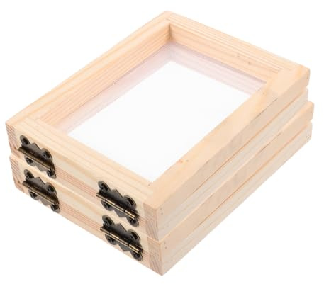 EPIGEIST 2 Stück Papierherstellungsrahmen aus Holz Kleines DIY Schöpfrahmen Kit für Basteln Vielseitig Verwendbar Minimalistisches Design für Individuelle Kunstwerke und Handwerk