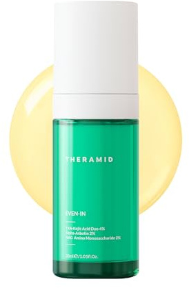 Theramid Even In 30 ml – Trattamento avanzato anti-macchie con acido tranexamico, acido cogico e alfa-arbutina: riduce l'iperpigmentazione, uniforma il tono della pelle e migliora la luminosità