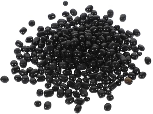 Hohopeti Graviers Aquarium Noir Verre Décoratif pour Plantes et Bassins Galets Lisses Tumbled pour Aménagement Paysager Jin