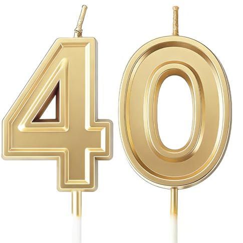 URAQT Candela per 40° Compleanno, 40° Candela Numero Compleanno