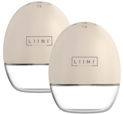 LIINI® Milchpumpe Bundle (2er Set, Beige) – tragbar im BH, kabellos & leise (<50 dB), 2 Modi & 5 Stufen, USB-C, bis 3h Akku – inkl. Einsätze 15/17/21 mm & Zubehör
