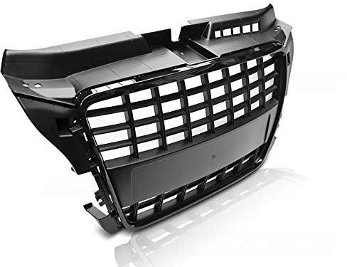 Frontgrill Sport Hochglanz Schwarz für Audi A3/S3 8P 2008–2012 Hatchback, Sportback & Cabrio – mit Logo-Halter