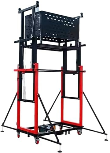 Elevador de andamio portátil, elevador de material eléctrico con capacidad de 300 kg/500 kg, altura de trabajo de 2 a 8 m, velocidad de elevación de 6 m/min, marco de acero resistente para tienda de