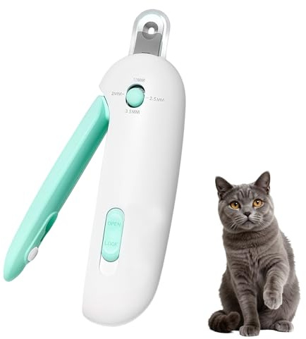 SRLWMYI Taglia-artigli per gatti con foro di taglio regolabile in 3 dimensioni e lima per unghie, taglia-artigli per gatti, design anti-spruzzo, forbici per gatti