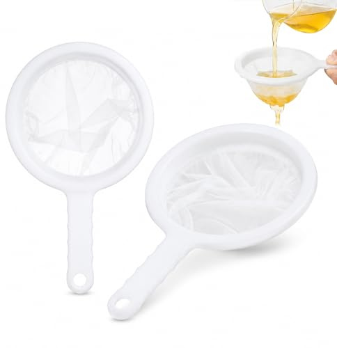 Juego de dos piezas Colador de Plástico Kefir, Colador de Cocina Pequeño Ultrafino, Colador Fino de Malla 200, Con Asa, Adecuado Para Filtrar Ingredientes Como Yogur, Jugo, Harina Y Miel
