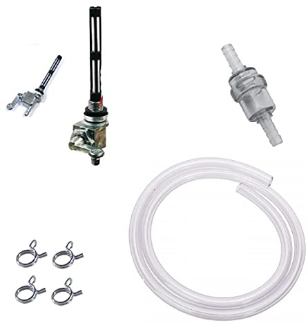 UNIVERSAL KRAFTSTOFFHAHN M10x1 + BENZINSCHLAUCH + BENZINFILTER + SCHLAUCHKLEMME MOPED MOTORRAD HERCULES KREIDLER ZÜNDAPP PGT 103 MOTOBECANE MBK 41 51 BENZINHAHN BENZIN MOFA MOKICK