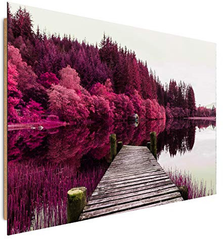 Wandbild See Steg 60x40 cm Deco Panel -XXL Kunstdruck - modern Landschaft