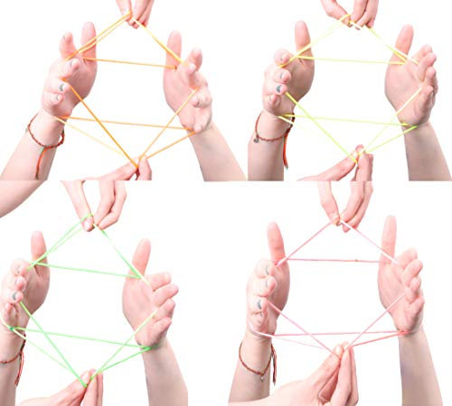 Toyland® Cats Cradle - Cat's Cradle - Magical String Art - Multi-Coloured Tricks - Retro Toys -One Neon Colour Chosen At Random
