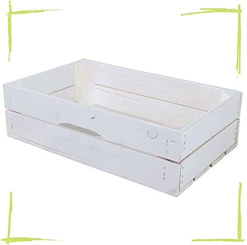 4 neue weiße Schubladen mit Griff 47,5x29x13,5cm Ablage Kasten Kiste Obstkiste Weinkiste kleine Holzkiste Box Dekoration klein shabby chic