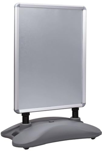 vidaXL A1 Plakatständer Wasserbefüllbar Kundenstopper Werbetafel Werbeträger Gehwegaufsteller Werbeaufsteller Grau Aluminiumlegierung