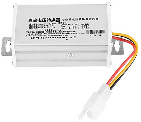 Convertitore di tensione di alimentazione, convertitore DC 24V-60V a 12V 10A 120W trasformatore convertitore convertitore di tensione CC-CC per scooter elettrico, avvisatore acustico, LED, lampada