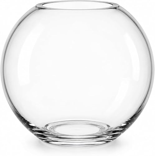 Floralcraft® 25cm Glass Fish Bowl Vase - Large Clear Round Bubble Bowl for Wedding Centrepieces, Floral Arrangements, Floating Candles, Terrariums & Home Décor