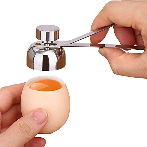 OURASHERO 1 Pack Egg Cracker Topper, Stainless Steel Egg Opener Eggshell Cutter Kitchen Remover Tool for Raw/Soft Hard Boiled Egg
