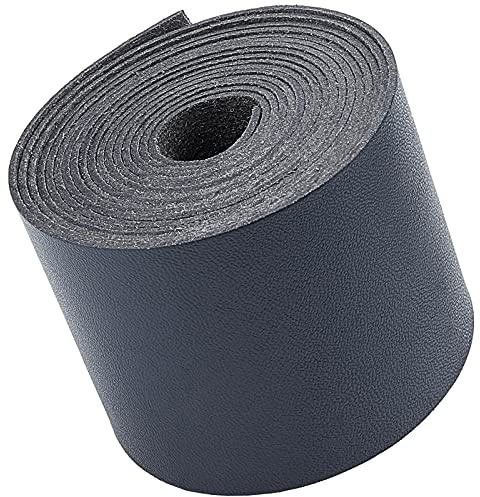 GORGECRAFT 2M Lange 5cm Breit Lederriemen Streifen Kunstlederstreifen Bänder Gürtelleder Flachband DIY Lederband Für Die Herstellung von Taschenriemen Ledergürtel Möbelgriffe Schwarz