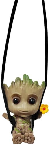Swinging Groot resin Car Hanging Ornament Cute Anime Accessories Hanging for Car Interior Car Rearview Mirror Pendant Auto Decoraction Accessories Ornaments Crafts Doll For Birthday