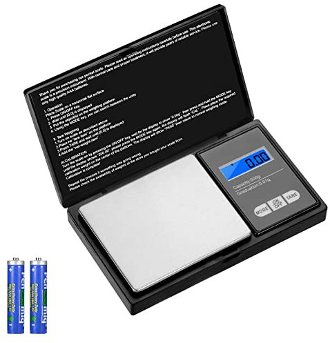 Vinabo Feinwaage 0.01g Waage Gramm 700g/0.01g Grammwaage Goldwaage Präzisionswaage Digitalwaage mit LCD Display und 7 Einheiten Tara Funktion für Küche, Kaffee, Schmuck (Einschließlich 2 Batterien)