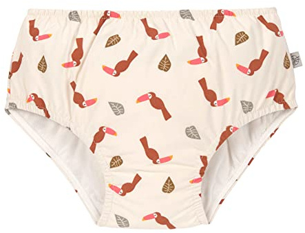 LÄSSIG Baby-und Kleinkind-Schwimmwindel Badewindel Badehose mit Windel mit UV-Schutz Toucan offwhite 7-12 Monate