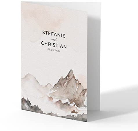 (40 x) Einladungen zur Hochzeit Hochzeitskarten Einladungskarten Karten Bergblick
