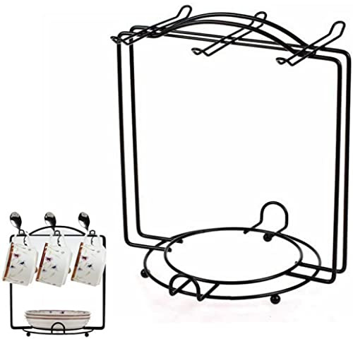 Domire Porta Del Supporto Da Tazza Da 2 in 1 Con Supporto Per Tazze in Acciaio Inossidabile Per 6 Tazze in Metallo Cuppone Per Tazze Da Caffè Per Bancone Da Cucina, Organizzatore Di Tazze Da